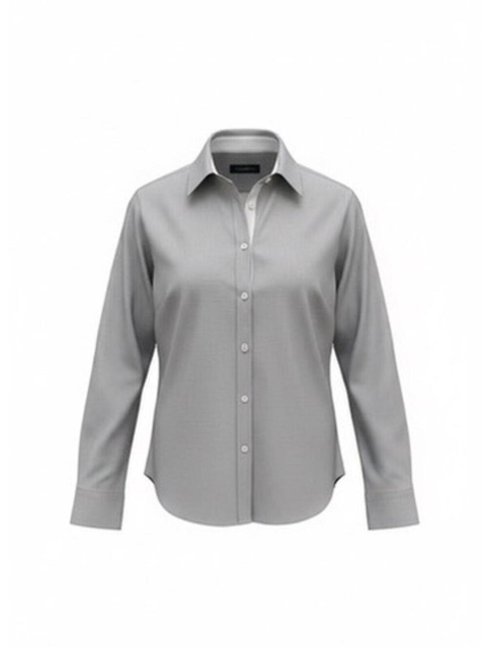 Talbots Womens Size 12 Gray Button Down Long Sleeve Shirt Top Blouse Preppy